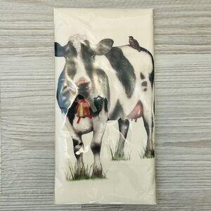 🐄 Farmhouse Holstein Cow Artisan Flour Sack Towel 100% Egyptian Cotton NWT